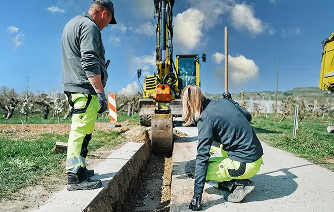 Menner Tiefbau Baustelle Tuniberg 