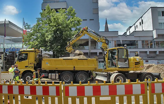 Menner Tiefbau Baustelle Freiburg
